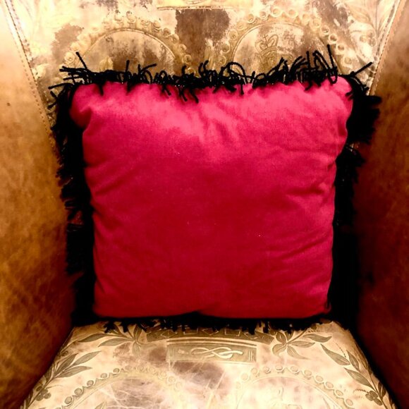 NWT ALEXANDRA’S ACCENTS Decorative Harlequin Jungle Accent Pillow 14”Red\Yellow - Picture 3 of 4